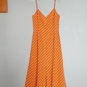 Warehouse orange midi dress